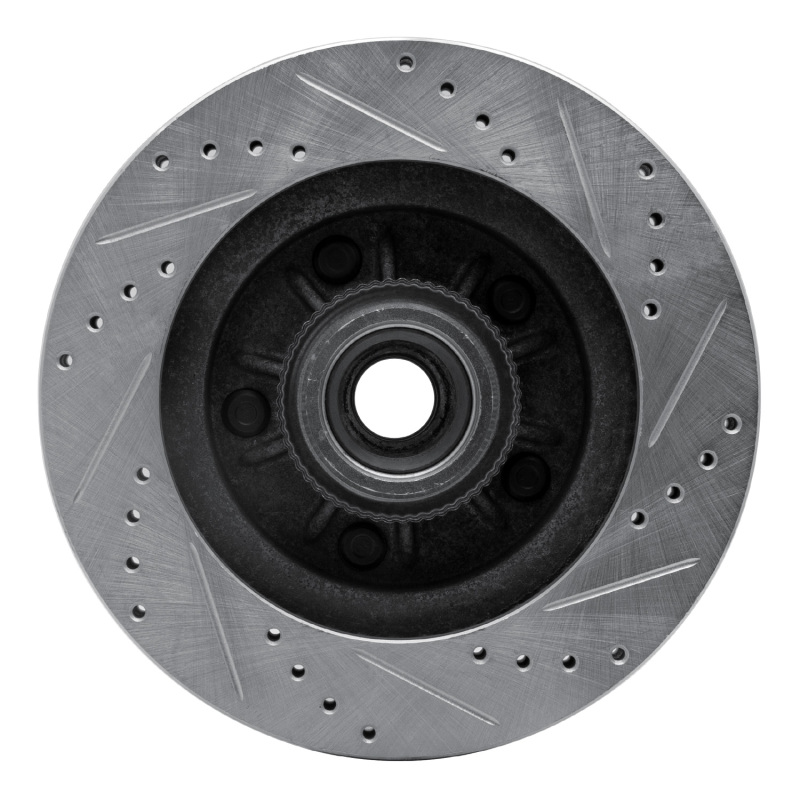 Ford F-150 Brake Rotor (1) - Front Left - R1 Concepts - Drilled & Slotted - Silver - `00-`04